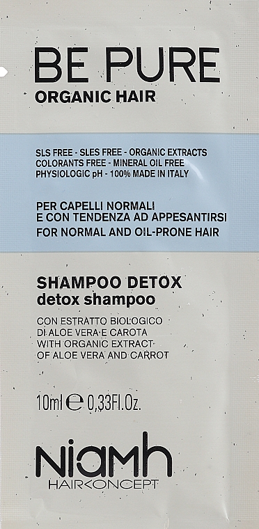 GESCHENK! Shampoo für fettiges Haar - Niamh Hairconcept Be Pure Detox Shampoo (Probe)  — Bild N1