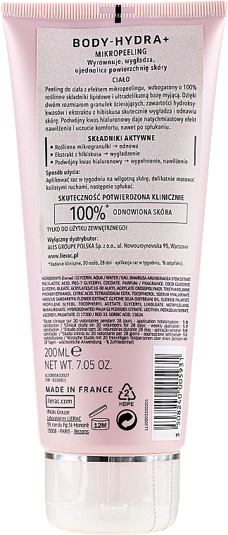 Glättendes Körperpeeling - Lierac Body-Hydra+ Micropeeling Scrub — Bild N2