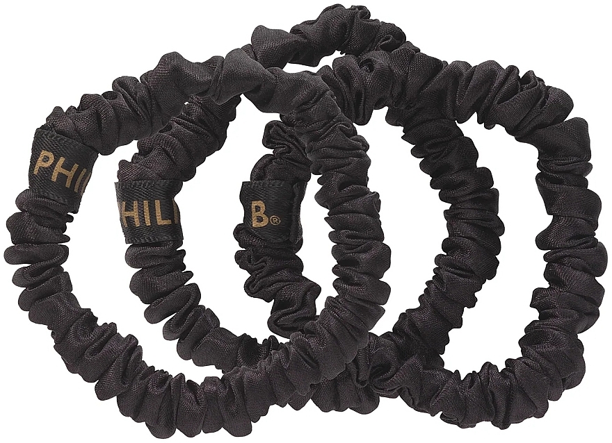 Haargummi 3 St. schwarz - Philip B Silky Smooth Petite Scrunchie — Bild N1