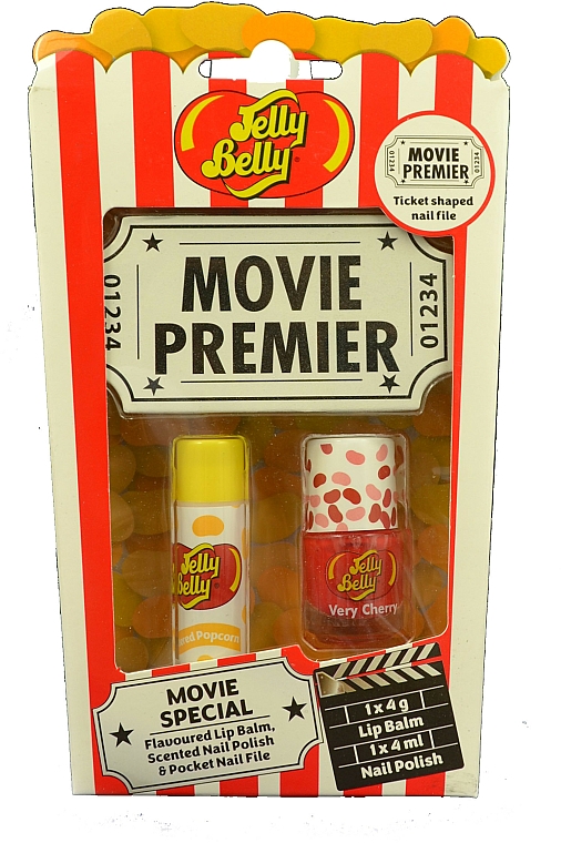 Lippen- und Nagelset - Jelly Belly Movie Mix Pack (Lippenbalsam 4g + Nagellack 4ml + Nagelfeile) — Bild N1