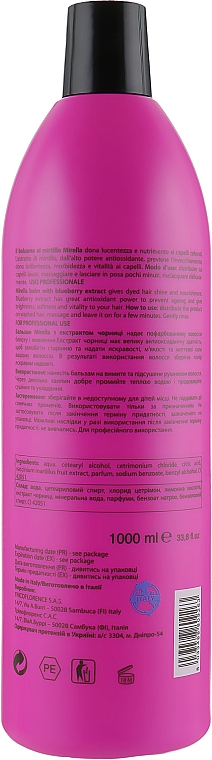 Balsam für coloriertes Haar mit Heidelbeerextrakt - Mirella Professional HAIR FACTOR Balm with Blueberry Extract — Bild N3