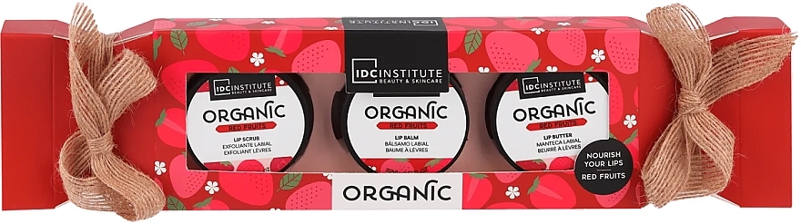 Lippenpflegeset - IDC Institute Organic Red Fruit Lip Trio (Lippenpeeling 20ml + Lippenbalsam 20ml + Lippenbutter 20ml) — Bild N1