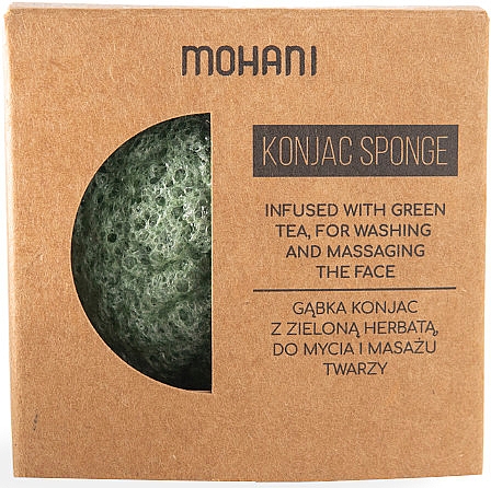Peelingschwamm für das Gesicht mit Konjakwurzel Grüner Tee - Mohani Natural Konjac Green Tea Cleansing Sponge — Bild N2