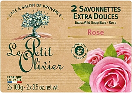 Düfte, Parfümerie und Kosmetik Milde Seife mit Rosenextrakt - Le Petit Olivier 2 extra mild soap bars Rose