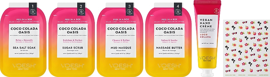 Fußpflegeset - Voesh Coco Colada Duo with Nail Stickers — Bild N2