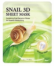 Düfte, Parfümerie und Kosmetik Feuchtigkeitsspendende Tuchmaske für das Gesicht mit Schneckenschleimfiltrat - Missha Healing Snail 3d Sheet Mask
