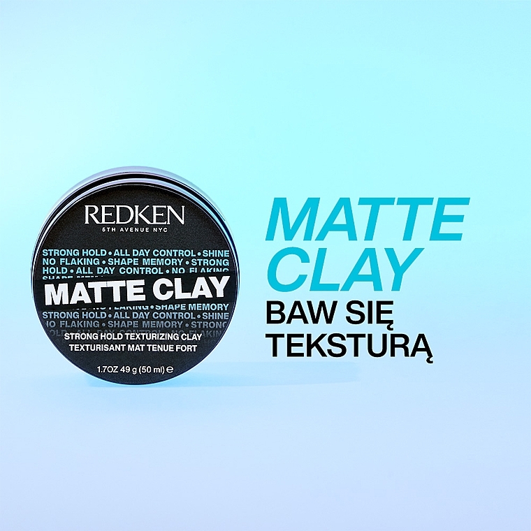 Modellierende Paste starke Fixierung - Redken Rough Clay Matte Texturizer 20 — Bild N2