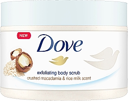 Düfte, Parfümerie und Kosmetik Creme-Dusch-Peeling mit Macadamia & Reismilch - Dove Exfoliating Body Scrub Crushed Macadamia & Rice Milk