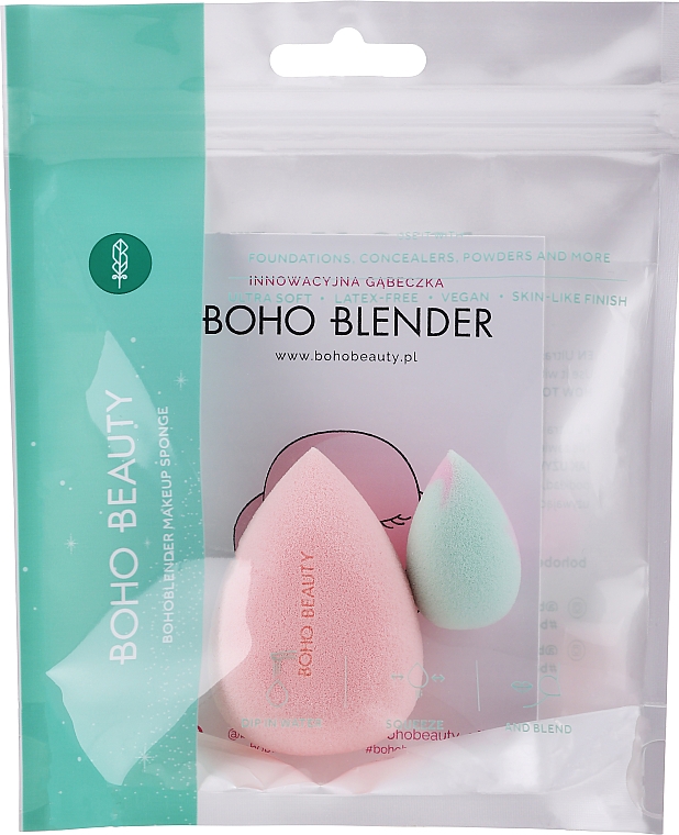 Make-up Schwamm 2 St. - Boho Beauty Blender Candy Pink Medium + Mini Pastel Vibes — Bild N1