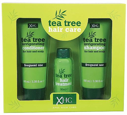 Haarpflegeset - Xpel Marketing Ltd Tea Tree Invigorating (Shampoo 100 ml + Conditioner 100 ml + Haarserum 30 ml)