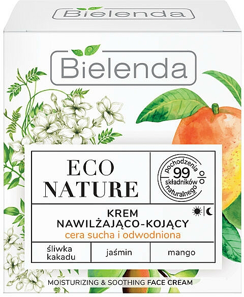 Beruhigende Gesichtscreme mit Pflaume, Jasmin und Mango - Bielenda Eco Nature Kakadu Plum, Jasmine and Mango — Bild N1