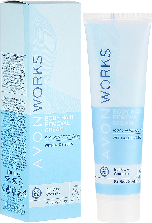 Enthhaarungscreme für empfindliche Haut mit Aloe Vera - Avon Works Body Hair Removal Cream — Bild N1