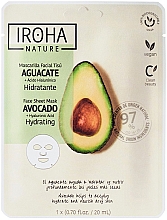 Düfte, Parfümerie und Kosmetik Tuchmaske für das Gesicht - Iroha Nature Avocado + Hyaluronic Acid Face Sheet Mask