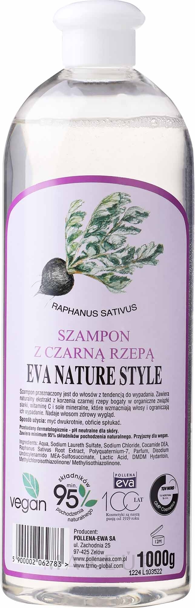 Shampoo mit schwrzem Rübe-Extrakt - Eva Natura Nature Style Shampoo With Black Turnip — Bild 1000 ml