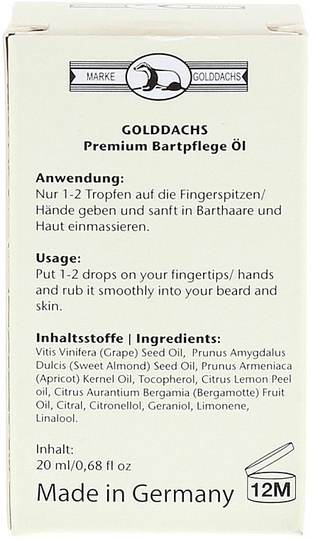 Bartöl Zitrus - Golddachs Beard Oil Citrus — Bild N2