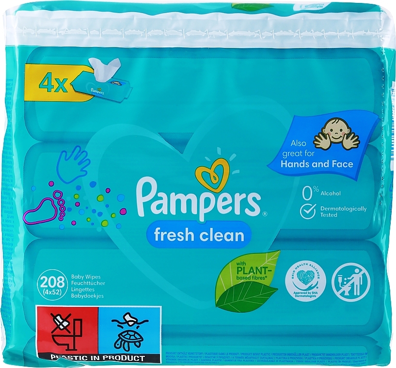 Feuchttücher für Kinder 4x52 St. - Pampers Natural Clean Wipes — Bild N2