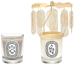 Düfte, Parfümerie und Kosmetik Set - Diptyque Amber And Firewood Candle Carousel Gift Set (candle/2x70g + acc/1pc)
