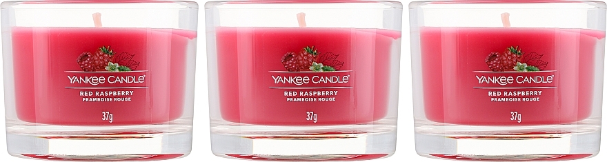 Duftkerzen-Set Rote Himbeere - Yankee Candle Red Raspberry (candle/3x37g) — Bild N2