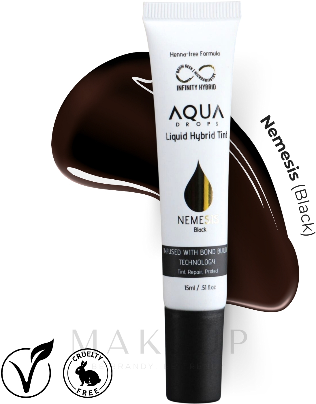 Augenbrauenfarbe - Infinity Hybrid Aqua Drops Liquid Hybrid Tint  — Bild Black