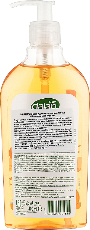 Flüssigseife Mizellenwasser & Papaya - Dalan Multi Care Micellar Water & Papaya Passion — Bild N2