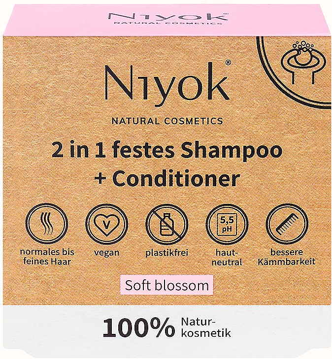 2in1 Fester Shampoo-Conditioner Weiche Blume - Niyok 2in1 — Bild N1