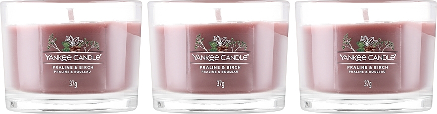 Kerzenset - Yankee Candle Praline & Birch (Duftkerze 3x37g) — Bild N2