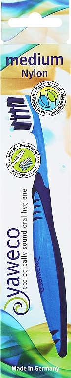 Zahnbürste mittel blau - Yaweco Toothbrush Nylon Medium — Bild N1