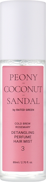 Parfümierter Haarnebel Pfingstrose-Kokosnuss-Sandelholz - Rated Green Cold Brew Rosemary Detangling Perfume Hair Mist 3  — Bild N1