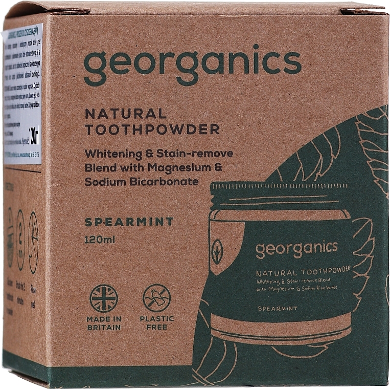 Aufhellendes natürliches Zahnpulver mit Minzgeschmack - Georganics Spearmint Natural Toothpowder — Bild N1
