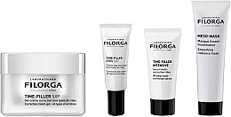 Set - Filorga Time-Filler Anti-Wrinkle Giftbox (Gesichtscreme/50 ml + Augencreme/4 ml + Gesichtsserum/50 ml +  Gesichtsmaske/30 ml)  — Bild N2