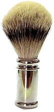 Düfte, Parfümerie und Kosmetik Rasierpinsel mit Dachshaar chrom silber - Golddachs Silver Tip Badger Metal Chrome Handle Silver
