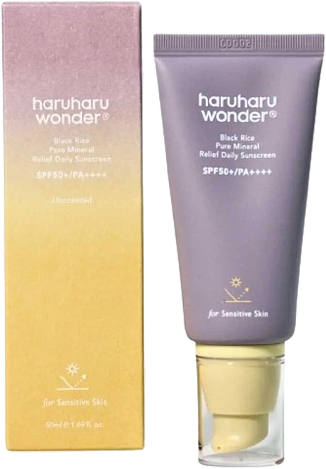 Mineralische Sonnenschutzcreme für das Gesicht - Haruharu Wonder Black Rice Pure Mineral Relief Daily Sunscreen SPF50+/PA++++  — Bild N1