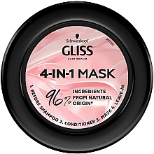 4in1 Glanz-Maske mit Babassu-Nussöl für coloriertes und geschädigtes Haar - Gliss Kur Performance Treat — Bild N2