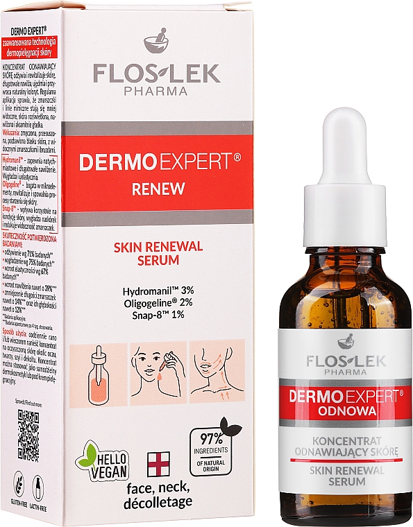 Regenerierendes Serum für Gesicht, Hals und Dekolleté - Floslek Dermo Expert Skin Renewal Serum — Foto N2