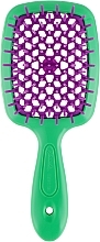 Haarbürste grün mit lila - Janeke Superbrush With Soft Moulded Tips Small — Bild N1