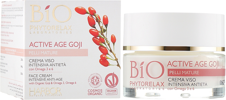 Intensive Anti-Aging Gesichtscreme mit Bio Goji, Omega 3 und 6 für reife Haut - Phytorelax Laboratories Active Age Goji Intensive Anti-Age Fase Cream — Bild N1