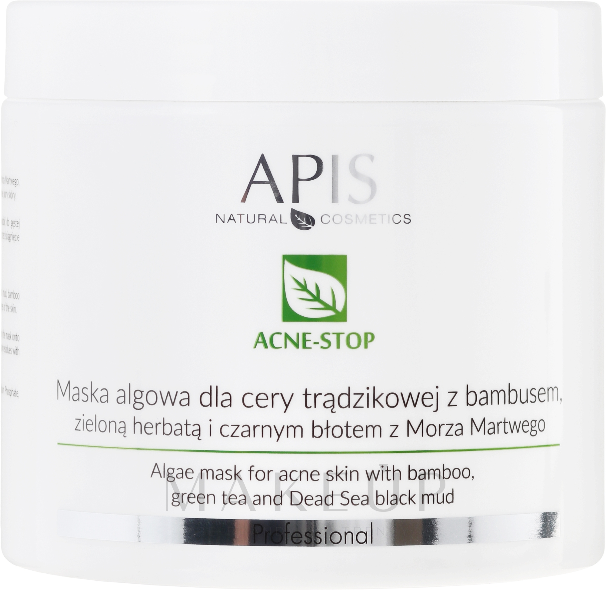 Anti-Akne Algenmaske mit Bambus, grünem Tee und schwarzem Schlamm aus dem Toten Meer - APIS Professional Algae Mask For Acne Skin — Bild 100 g
