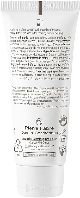 Feuchtigkeitsspendende Gesichtscreme für zu Akne neigende Haut - A-Derma Phys-AC Hydra Compensating Cream — Bild N2