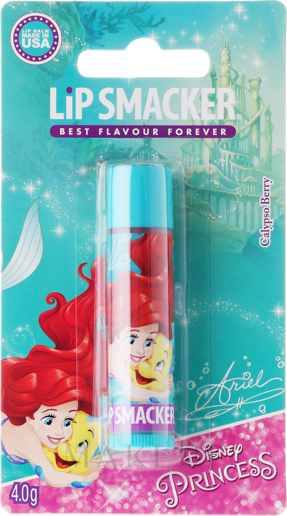Lippenbalsam "Ariel" - Lip Smacker Disney Shimmer Balm Ariel Lip Balm Calypso Berry — Bild 4 g