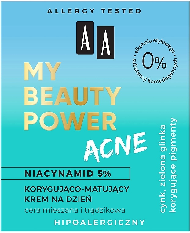 Mattierende Tagescreme für Problemhaut mit Niacinamid - AA My Beauty Power Acne — Bild N3