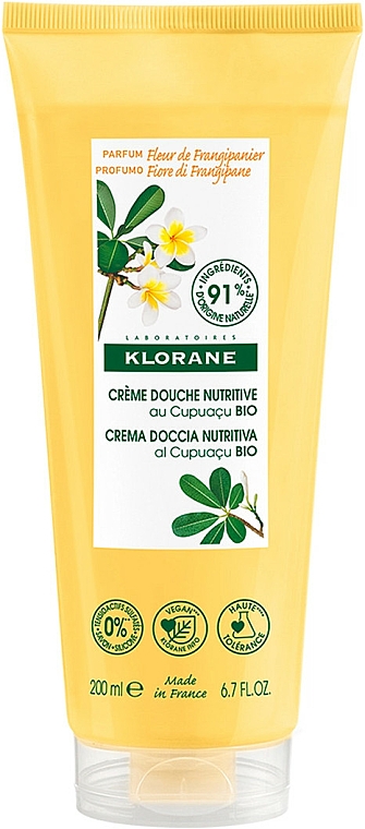 Duschcreme - Klorane Nourishing Shower Cream Organic Cupuacu Frangipani Flower — Bild N1