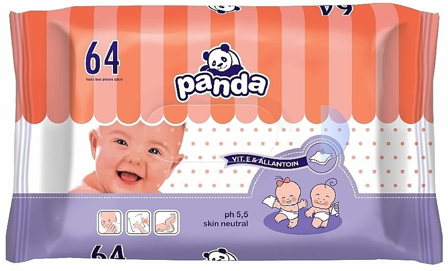 Feuchttücher Panda für Kinder 64 St. - Bella Baby — Foto N1