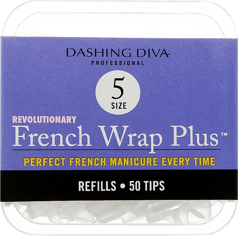 Nageltips French Wrap - Dashing Diva French Wrap Plus White 50 Tips Size 5 — Bild N1