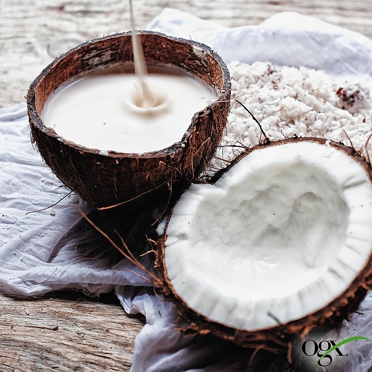 Regenerierendes und feuchtigkeitsspendendes Shampoo mit Kokosmilch, Kokosnussöl und hydrolysiertem Milchprotein - OGX Nourishing Coconut Milk Shampoo — Bild N12