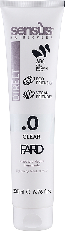 Aufhellende Haarmaske - Sensus Direct Fard Clear .0 Lightening Neutral Mask — Bild N1