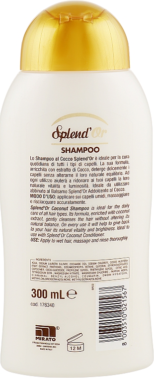 Shampoo Kokos - Splend'Or Hair Shampoo — Bild N2