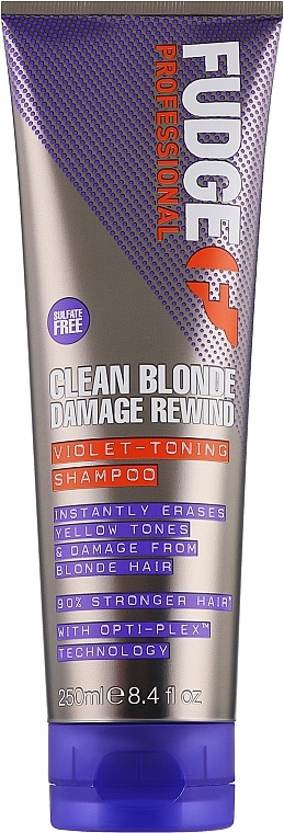 Hochpigmentiertes Silbershampoo - Fudge Clean Blonde Damage Rewind Shampoo