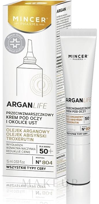 Anti-Falten Augen- und Lippencreme - Mincer Pharma ArganLife Anti-Wrinkle Eye & Lip Cream — Bild 15 ml