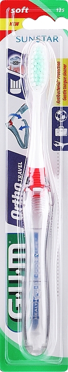 Reisezahnbürste weich rot - G.U.M Orthodontic Travel Toothbrush — Bild N1