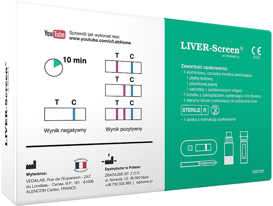 Diagnostischer Test zur Beurteilung des physiologischen Zustands der Leber - Lab.Home Liver-Screen — Bild N2